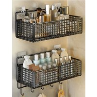 Punch-Free Bathroom Shelf, Multifunctional Storage Rack, Wall Mounted Toiletries Organizer, Waterproof & Durable