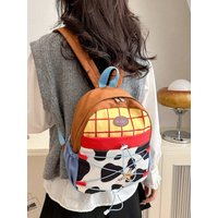 Fashionable and Casual Women's Backpack Cute Cow Print Backpack Soft and Durable Fabric Backpack Suitable for Daily Use