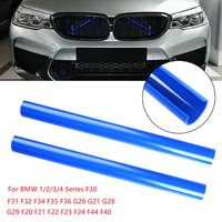 2Pcs Car Front Grille Trim Strips Support Grill Bar V Brace Wrap For BMW F30 F31 F32 F33 F34 F35 Blue Car Decoration Accessories