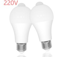 2PCS Motion Sensor Light Bulb E27 AC220V Screw Bulb 3000K 6000K 9W 900LM Auto On Off Indoor Outdoor Security for Garage Hallway