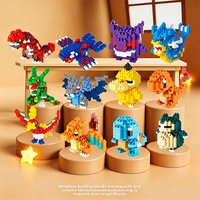 Pokemon Charmander Mini Building Blocks Pikachu Kyogre Gyarados Gengar Anime Cartoon Character Assemble Model Toys Birthday