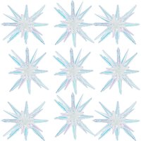 22Inch Iridescent Explosion Star Foil Balloons 4D Iridescent Star Helium Balloons for Birthday Baby Shower Wedding Decorations
