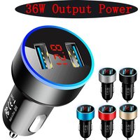 Dual USB Car Cigarette Lighter Charger LCD Display Car Charger Adapters for IPhone Xiaomi Huawei Auto Accessories