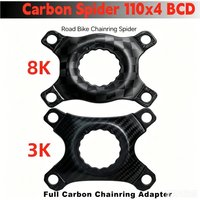 3K / 8K Full Carbon Chainring Adapter 110x4 BCD Easton Cinch Compatible 8-Bolt PM Ready Road Bike Chainring Spider