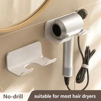 Hair Dryer Holder Organizer Punch Free ABS Wall Mount Bathroom Blow Dryer Storage Rack No Drilling Installation Space Saving