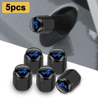 5pcs Car Wheel Tire Valve Caps Tyre Rim Stem Covers Airdust Auto Accessory For Alpine Logo For Kadjar Twingo Megane Scenic Clio