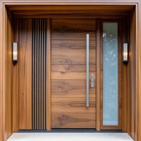 Customized Luxurious Manual Revolving Door Wood Grain Color Front Casement Interior Aluminum Entry Doors Anti Theft Pivot Doors