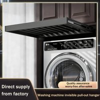 Pull Out Drying Rack Above Washing Machine Retractable Hidden Laundry Storage System With Sliding Track For Pants Hanging