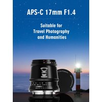 TTArtisan APS-C 17mm F1.4 Travel Photography Humanities Camera Lens for Nikon Z5 Olympus EPM2 Sony A6000 A6400