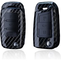 Carbon ABS Car Key Case Cover Shell Fob For VW Volkswagen Golf 7 MK7 Tiguan MK2 For SEAT Ateca Leon FR 2 Ibiza Skoda Octavia A7