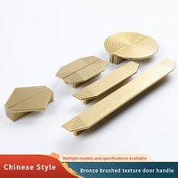 BaiNong brass cabinet pulls gold drawer pulls Closet door handle new Chinese half round French drawer cabinet handle pair