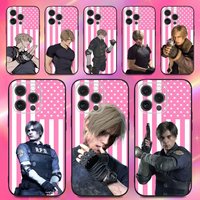 Leon Scott Kennedy American Flag Phone Case For iPhone 16,15,14,13,12,11,Pro,Max,Plus,X,XS,XR,SE,8,Mini,Soft Silicone Black Case