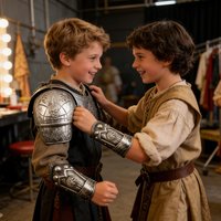 Lightweight Medieval Knight Costume for Kids, Foldable Historical Photo Props & Accessories for Halloween, Cosplay, Party, Stage
