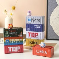Mini Container Small Iron Box Distressed Miniature Model Scene Props Creative Decoration Storage Blind Box Cute Grain Box #4129