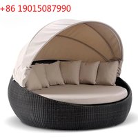 Luxury Hotel Pool Patio Furniture Round Wicker Rattan Rope Sun Bed Modern Cabana Garden Outdoor Day Bed