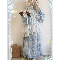 MAGOGO Original Lolita Embroidered Plaid Skirt for Daily Casual Look Lolita Set
