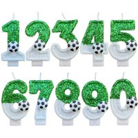 New 0-9 Number Birthday Candles original two color gradual change Football style birthday cake digital party candle decoration