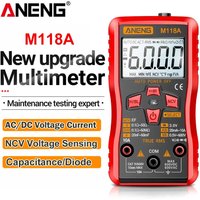 Digital Multimeter Mini Mmultimetro 6000 Count ANENG M118A AC Voltage Auto Capacitance Resistance Diode Meter NCV Tester Tool