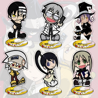 Anime Soul Eater 10CM Acrylic Stand keychain Anime Figure Maka Albarn Black Star Cute Model desktop decoration collection gift