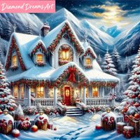 Diamond Painting House Landscape DIY Suitable For Beginners New Arrival Winter Diamond Mosaic Tree Christmas Gifts,frameless