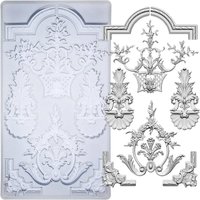 VERIDIAN Baroque Relief Embossed Art Silicone Mold for Polyclay Air Dry Clay Plaster, Decorative Column and Sculpture Statue