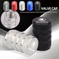 4PCS Car Wheel Tire Valve Cap Cover Airdust Waterproof For Skoda Kamiq MK3 Roomster Rapid Kodiaq Karoq Fabia Enyaq