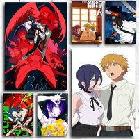 1PC Anime Chainsaw Man The Movie Reze Arc Movie poster Self-adhesive Art Waterproof Paper Sticker Coffee House Room Wall Decor