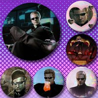 Albert Wesker P Pins 58mm Cute Cartoon Badge Handmade Brooches for Backpack Accessories Jewelry Gifts