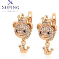 Xuping Jewelry New Fashionable Exquisite Lovely Gold Color Hoop Earrings for Women Party Gift X001136399