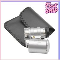 Pocket Microscope with LED UV Adjustable Jeweler Loupe Magnifying Glass (100X)