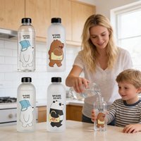 1-8PCS 1000ml Protein Shaker Bottle Panda Design with Straw Leak Proof for Gym Workouts Sports and Mixing Nutritional Drinks
