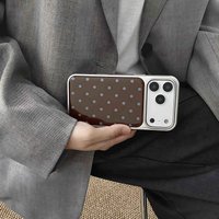 Korean Ins Brown Polka Dots Phone Case for iPhone 17 16e 16 15 14 13 12 11 Air Pro Max X XR XSMAX 8 Plus Luxury Clear Back Cover