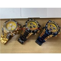 Men's Trend Watch Domineering Thick Large Dial Stainless Steel Chronograph Steel Belt Quartz Multifunctional Men's Trend Watch