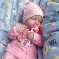 MRB 20 Inch Lifelike Painted Reborn Baby Dolls LouLou 3D Skin Lifelike Baby Girl Vinyl Newborn Dolls Toy Figure Christmas Gift