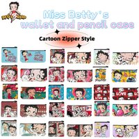 Miss Betty Anime Cartoon Accessories Cute Wallet Pencil Case Korean-Japanese Trendy Zipper Bag for Women and Students Coin Purse