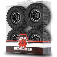 RED SPIDER 4Pcs CNC Aluminum 1.3 inch Beadlock Wheel & Tire for 1/18 Traxxas TRX4M Axial SCX24 AX24 FCX24 FCX24M Ascent-18