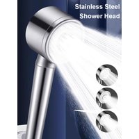 Stainless Steel Shower Head High Pressure Spray Nozzles 3 Modes Adjustable Handheld Shower Head Set Bathroom Accessories Gadgets