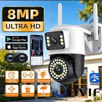 Yoosee 8MP 4K Dual Lens IP Camera Onvif PTZ Smart Home Two-Way Audio Color Night Vision Outdoor Waterproof WiFi Security Cam