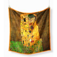 Famous Oil Painting Twill 100% Silk Scarf Fashion Bandana Women Scarf Wraps 53cm Square Scarves Hijab Head Scarf Neckerchief