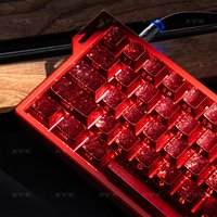 XVX Red/Gold Foil series Shine-Through Side Print Double-Shot Cherry Profile PBT Keycap Set 61/120 Keys Gold Key Cap Set
