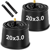 2 Pack Fat Bike Tire Inner Tube 20x3.0 Premium Butyl Rubber Electric Bicycle Tubes for Snowbike AV 32mm Schrader Valve