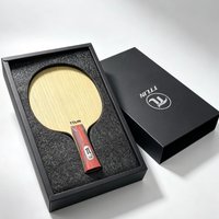 TTLIN 7-lagiges Außenschicht-Tischtennisschlägerblatt, speziell für Loop-Schläge, Griff in Lila-Flammen-Optik, mattierter, schweißabsorbierender Griff mit Lila-Streifen, 6.