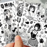 8PC Mix Shoujo Monogatari Cut-out Stickers Energetic School Korean Sweet Girls Popular Collage Materials Waterproof New Stickers