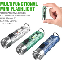 Multifunktions-Mini-EDC-LED-Taschenlampe tragbare Schlüssel bund Licht Magnet fackel USB wiederauf ladbare UV-Lampe Notfall Camping Laterne