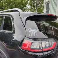 1pc Car Sticker Anime Straw Hat Pirate Decal Vinyl Auto Truck Wall Laptop White 5.5514cm12.7cm