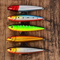 5pcs Pencil Fishing Lure Topwater Stickbait Floating Aritificial Hard Baits For Pike Bass