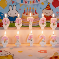 Cute creative Miffy Rabbit Candle Birthday Cake Decorative Creative Cartoon Girls Celebration Party Supplies Wholesale