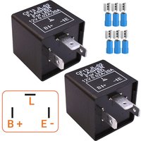 2PCS-CF13 /CF14 Electronic Flasher Relay, 3 Pin 12V 0.02A-20A Turn Signal Relay for Led Lights Hyper Blink No Flash Problem