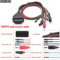 Newest MPPS V21 V18 OBD Breakout Tricore Cable OBD2 Diagnostic Adapter ECU Boot Pinout Cable MPPS V21 12V Switch Best Quality
