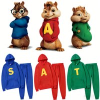 Alvin and The Chipmunks_ The Squeakquel's Pullover Woman Manfashion Drop Shoulder Available for Best Friend sweatshirt set